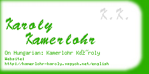 karoly kamerlohr business card